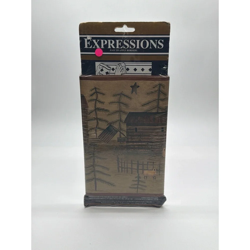 Expressions Primitive Country Log Cabin Wall Border 5 Yards SB10253B New